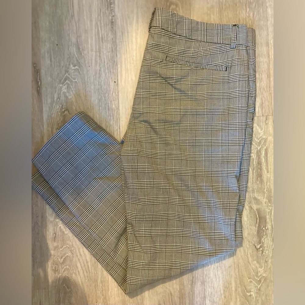 Joe Fresh Plaid Straight Leg Trousers Professional Work Dress Pants